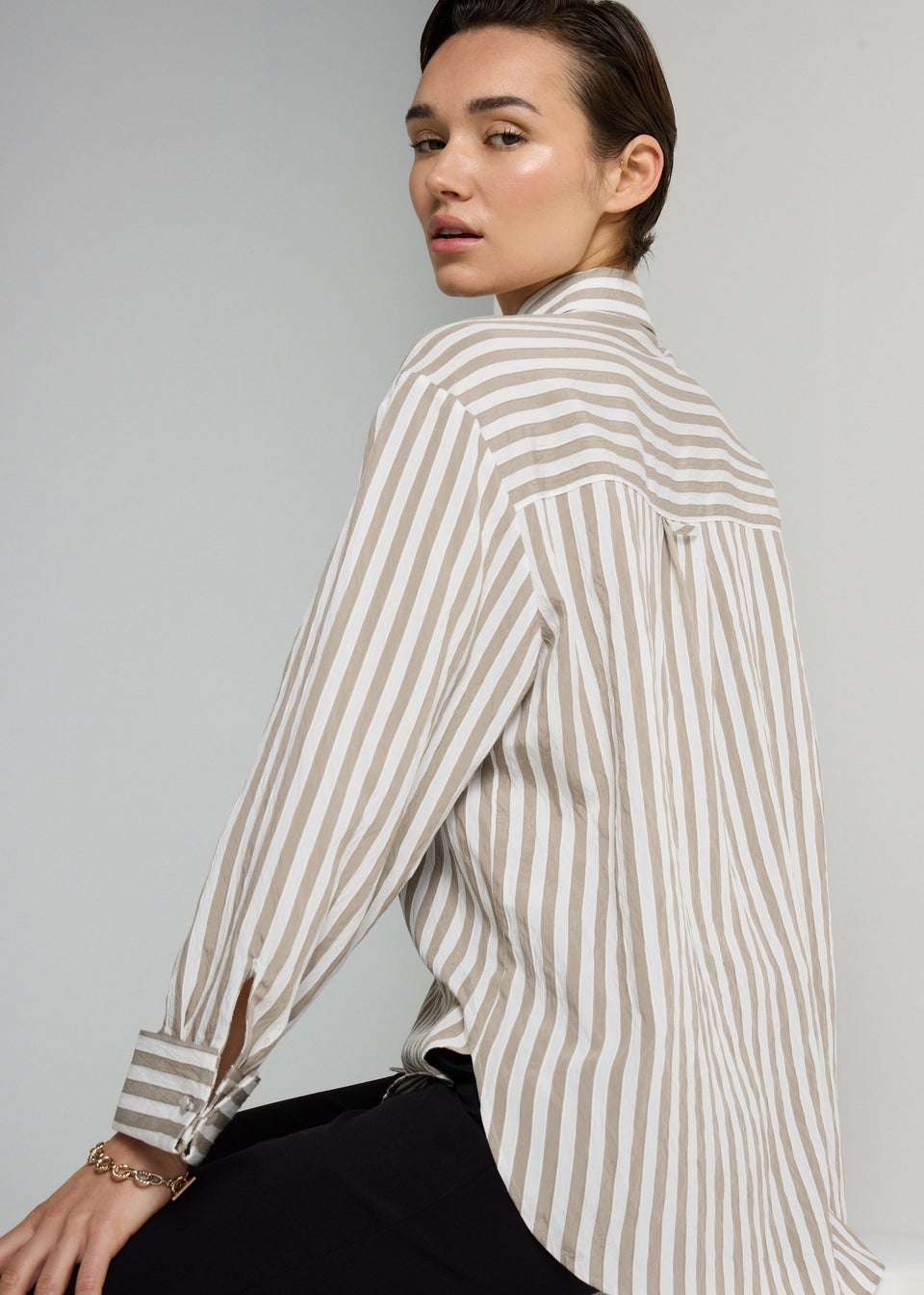 Et Vous Beige Stripe Shirt