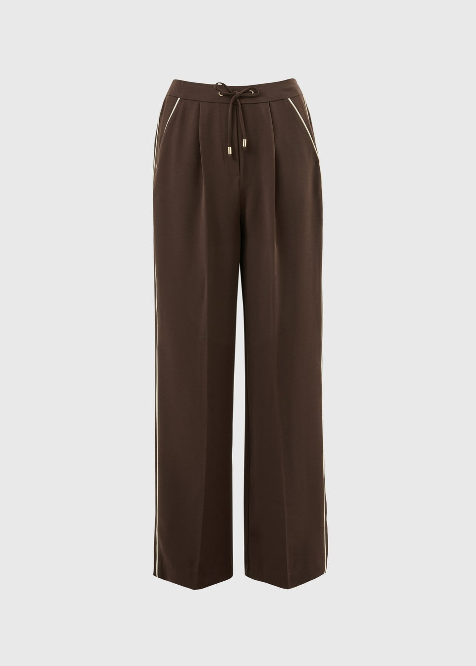 Et Vous Chocolate Brown Side Stripe Trousers