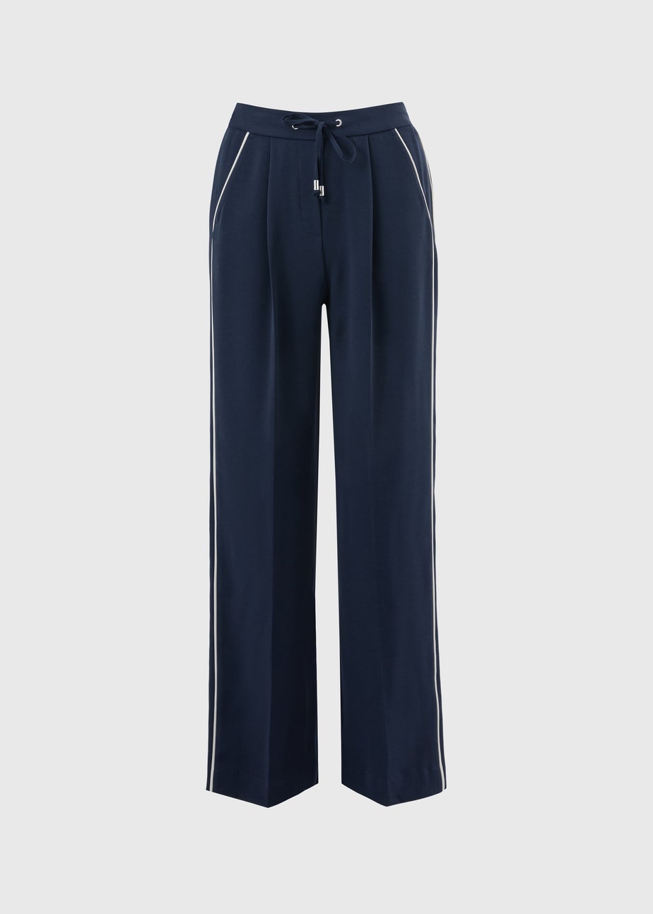 Et Vous Navy Side Stripe Trousers