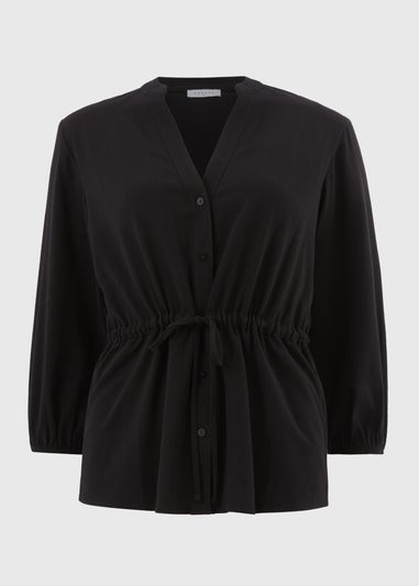 Black Clipper Tie Waist Shirt