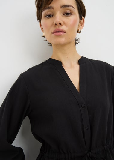 Black Clipper Tie Waist Shirt