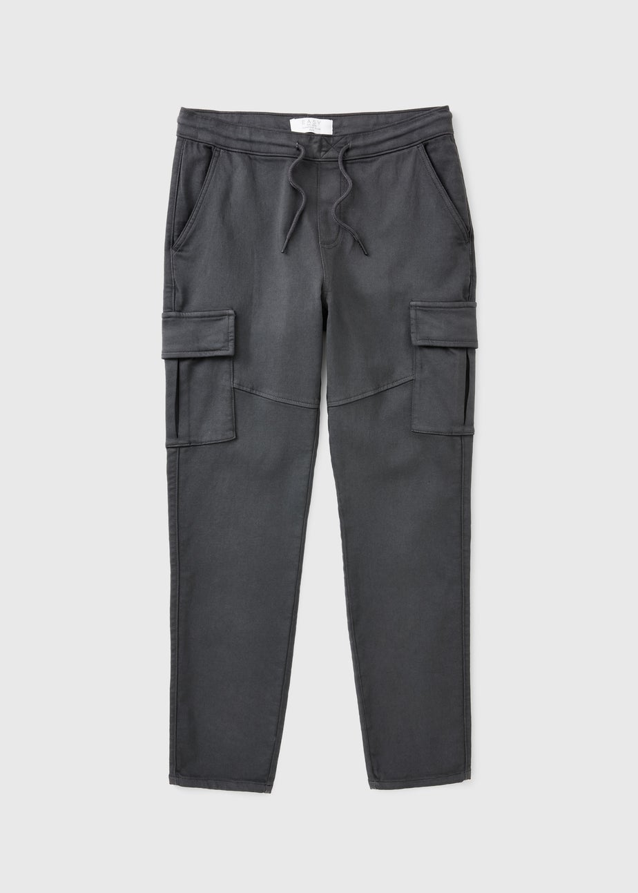 Charcoal Knitted Cargo Trousers