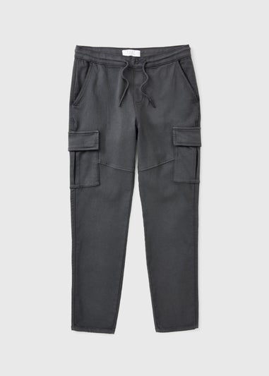 Charcoal Knitted Cargo Trousers