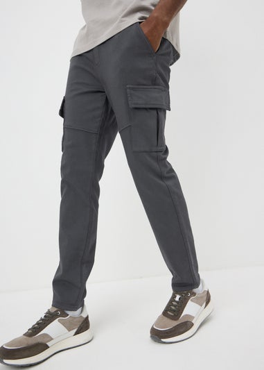 Charcoal Knitted Cargo Trousers