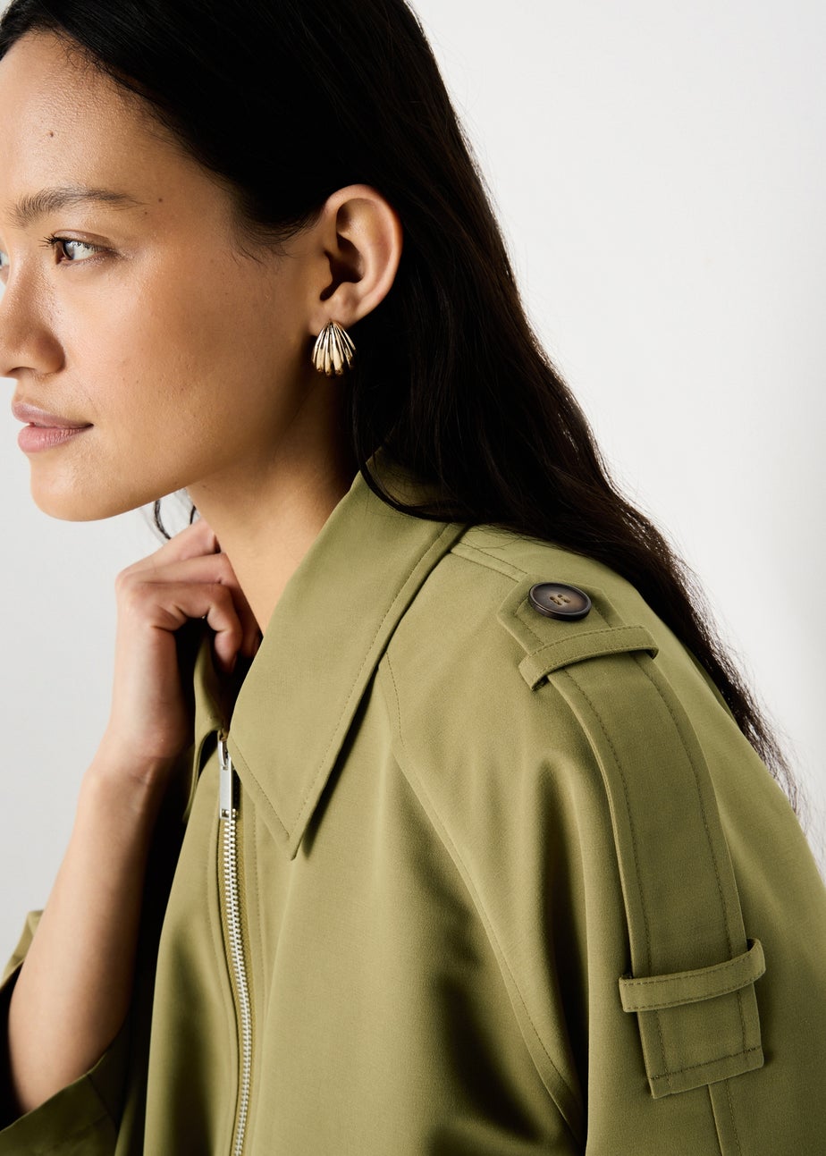 Et Vous Olive Short Trench Coat