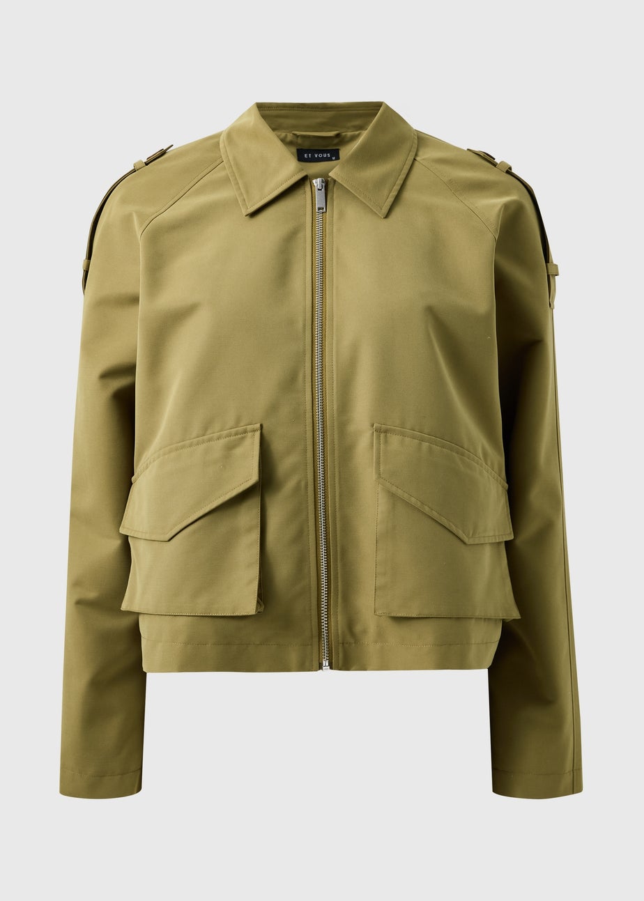 Et Vous Olive Short Trench Coat