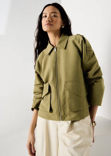Et Vous Olive Short Trench Coat