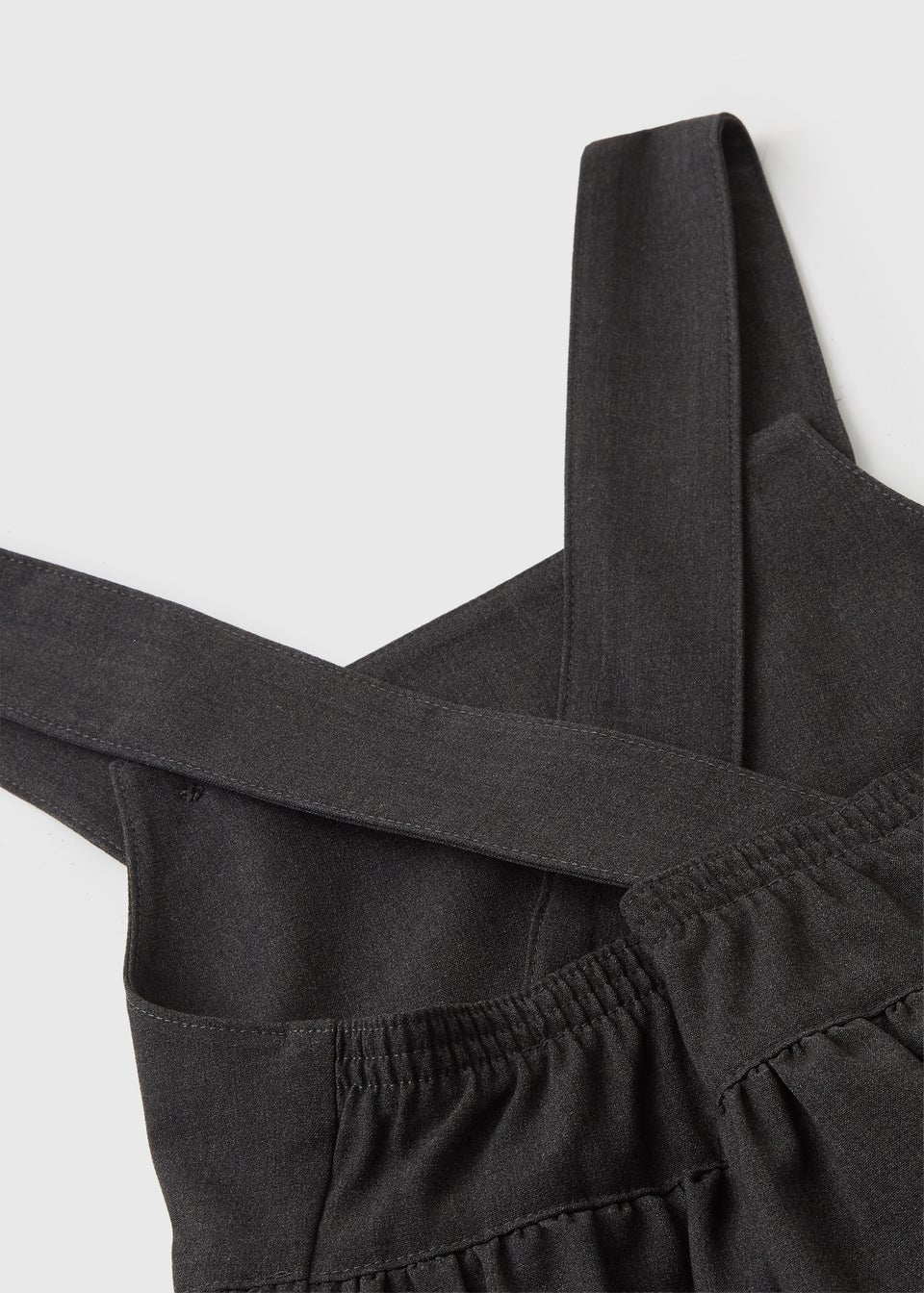 Girls Grey Bow Pocket Pinafore Dress (4-9yrs)