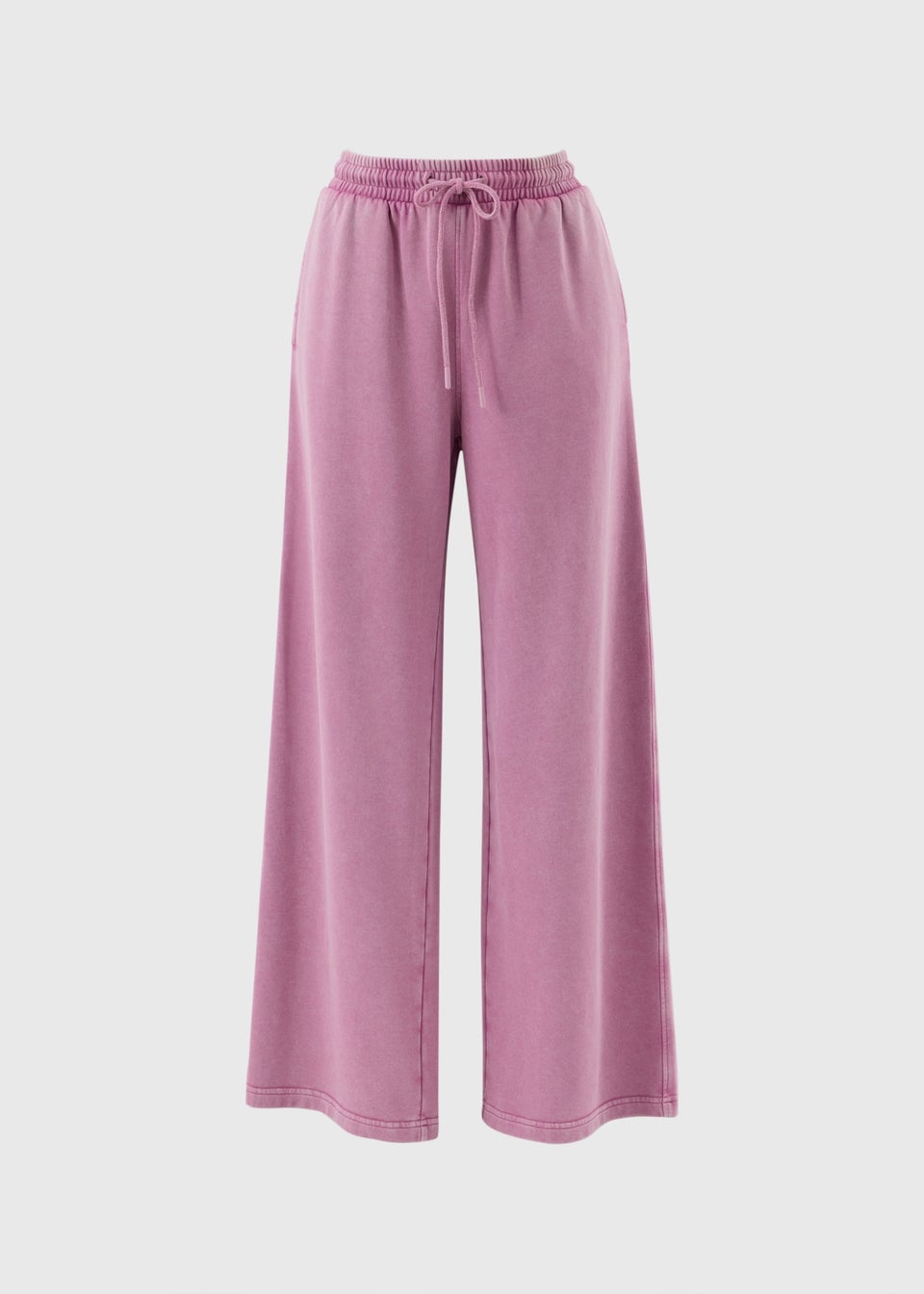 Raspberry Acid Wash Wide Leg Jogging Bottoms