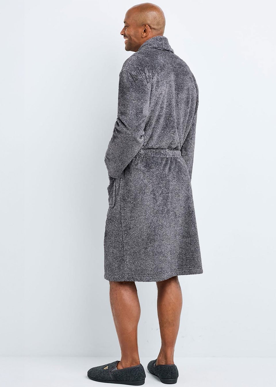 Cotton Traders Grey Marl Guinness Fleece Dressing Gown