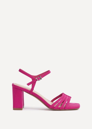 Linzi Annie Fuchsia Faux Suede Strappy Block Heel