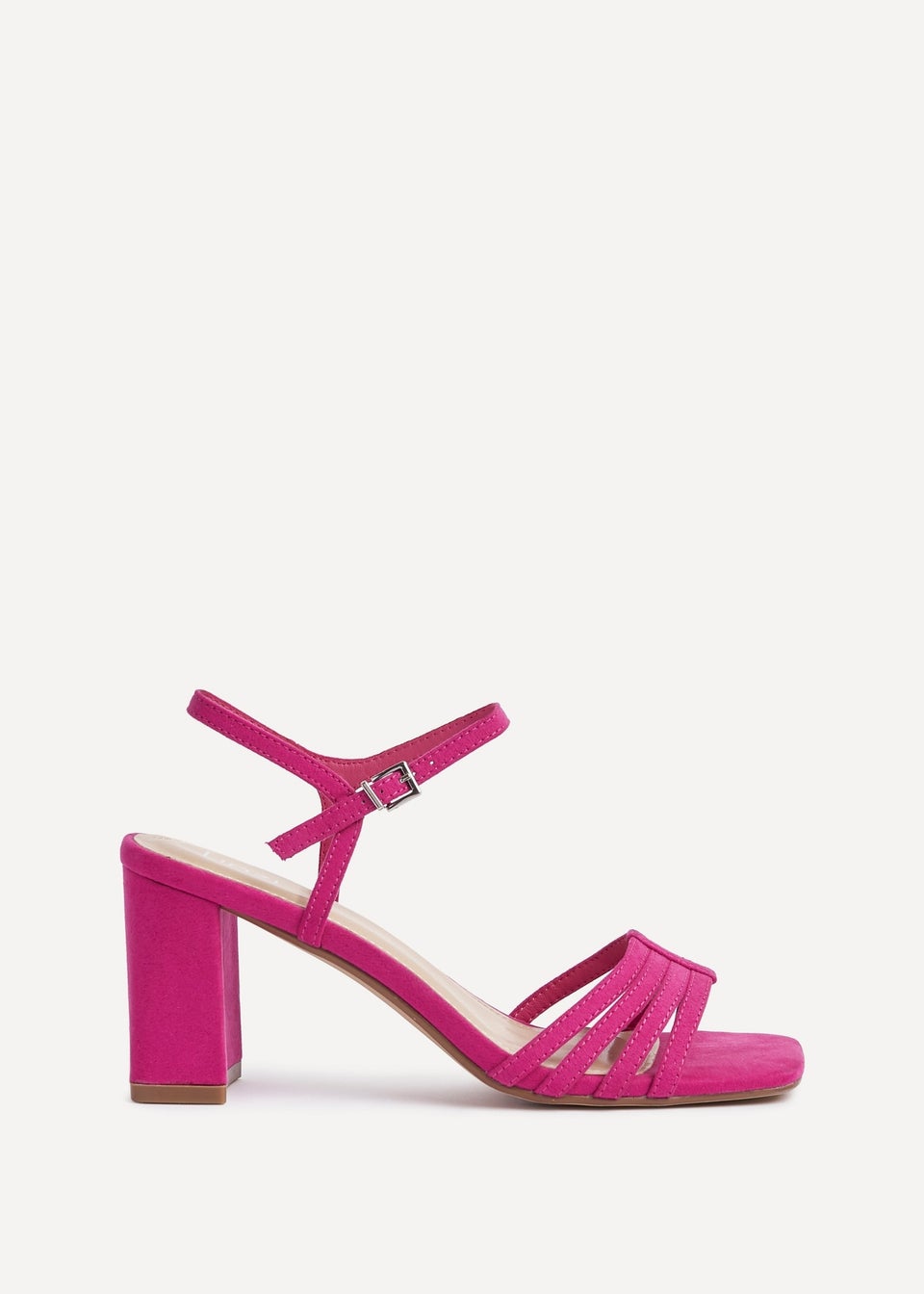 Linzi Annie Fuchsia Faux Suede Strappy Block Heel