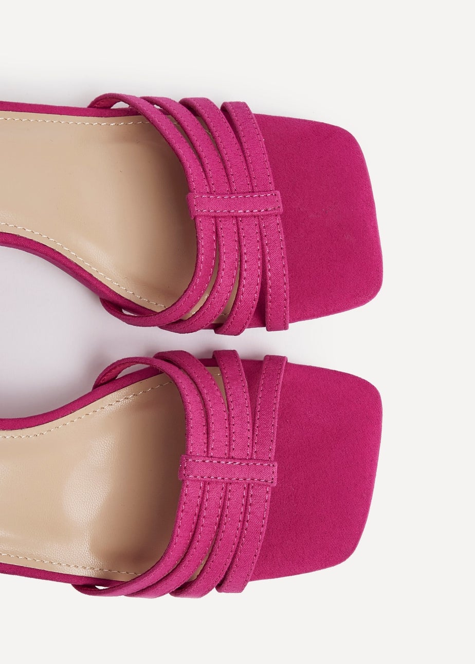 Linzi Annie Fuchsia Faux Suede Strappy Block Heel