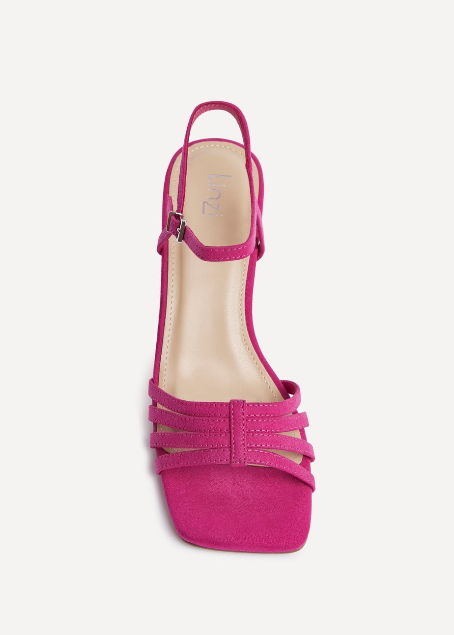 Linzi Annie Fuchsia Faux Suede Strappy Block Heel