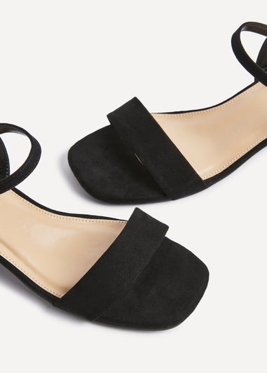 Linzi Tillie Black Faux Suede Low Blook Heel