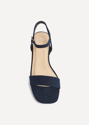 Linzi Tillie Navy Faux Suede Low Blook Heel