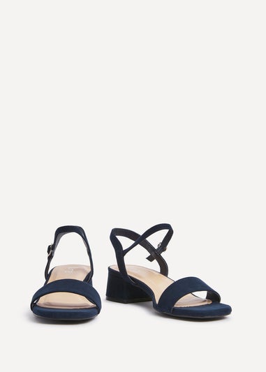 Linzi Tillie Navy Faux Suede Low Blook Heel