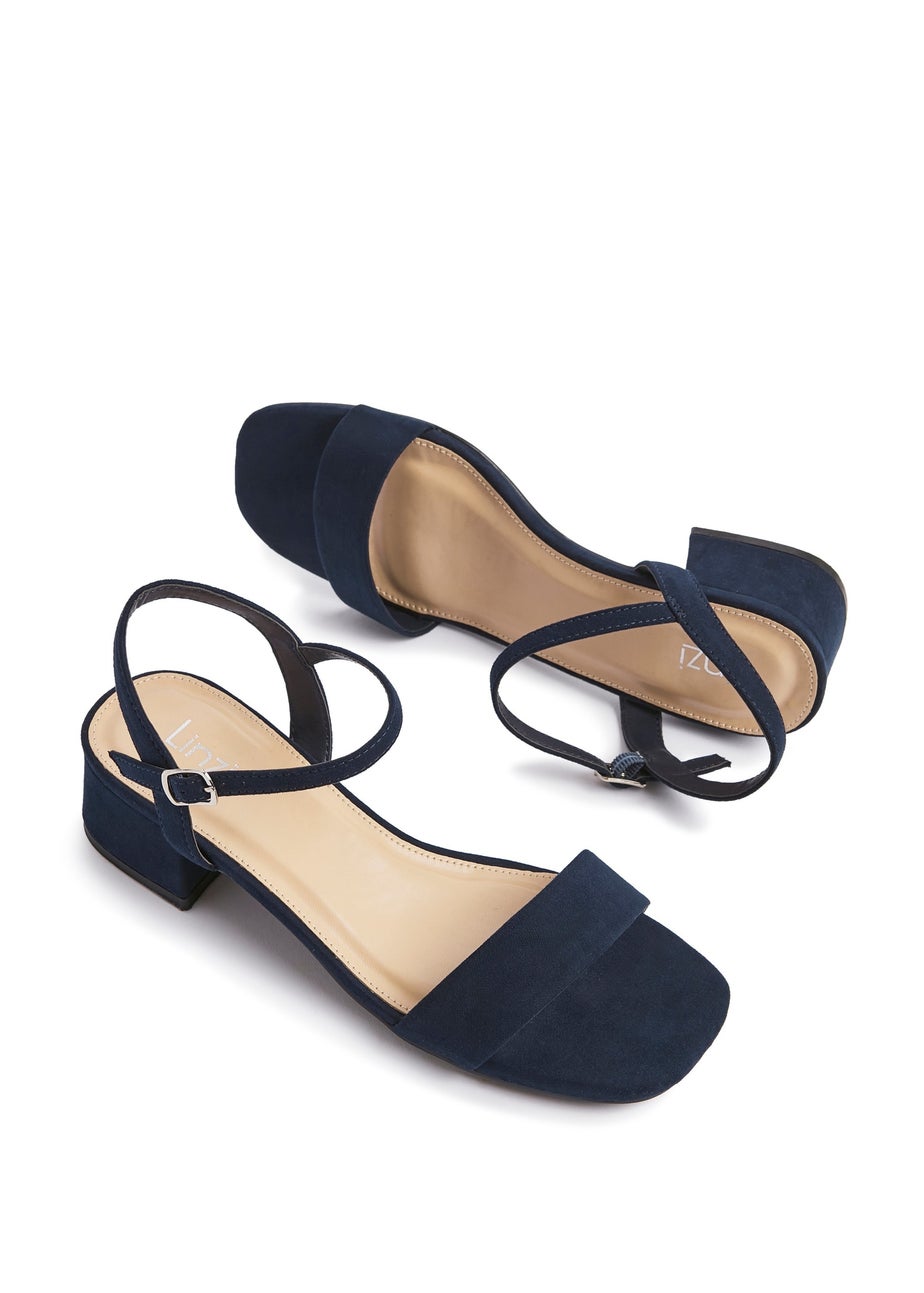 Linzi Tillie Navy Faux Suede Low Blook Heel
