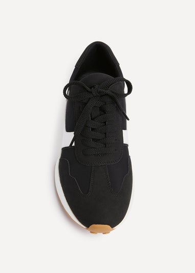 Linzi Hustle Black Suede Mix Sports Trainers