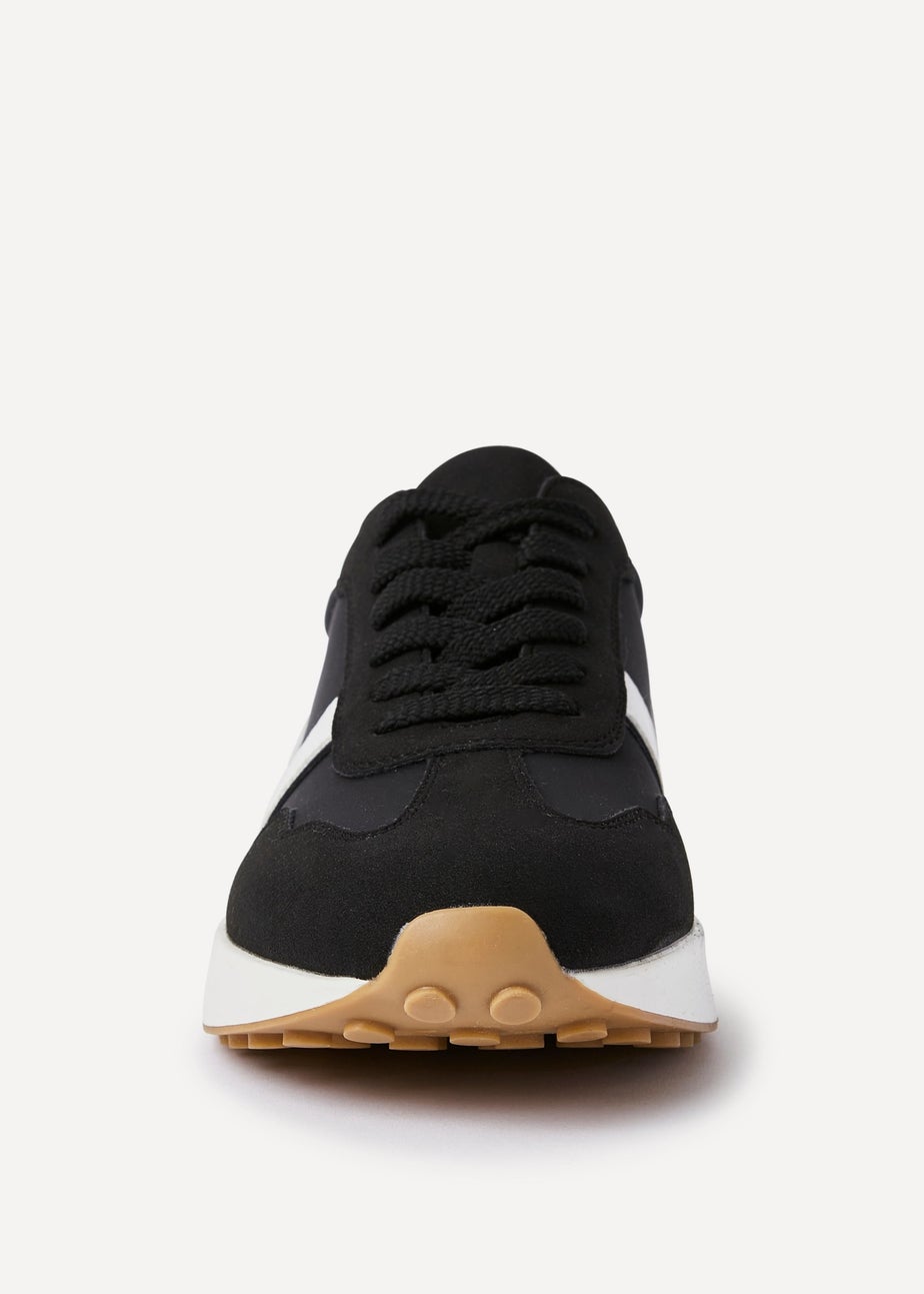 Linzi Hustle Black Suede Mix Sports Trainers