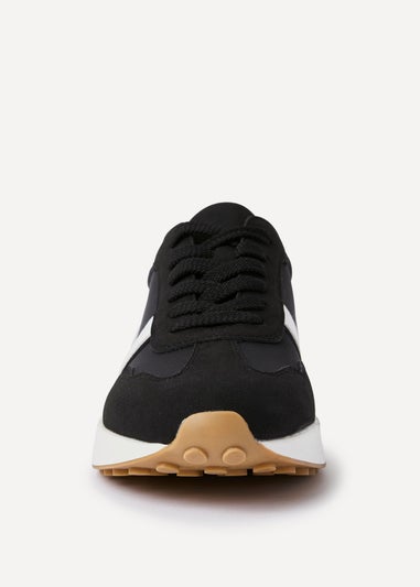 Linzi Hustle Black Suede Mix Sports Trainers