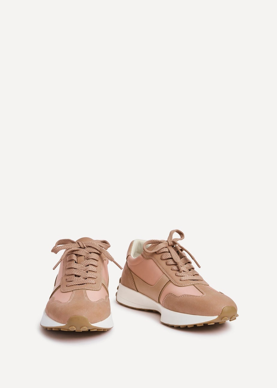 Linzi Hustle Dusky Pink Suede Mix Sports Trainers
