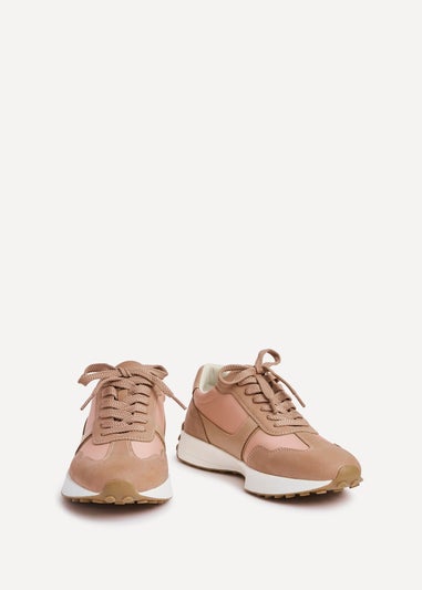 Linzi Hustle Dusky Pink Suede Mix Sports Trainers