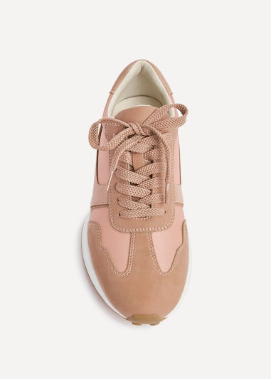 Linzi Hustle Dusky Pink Suede Mix Sports Trainers