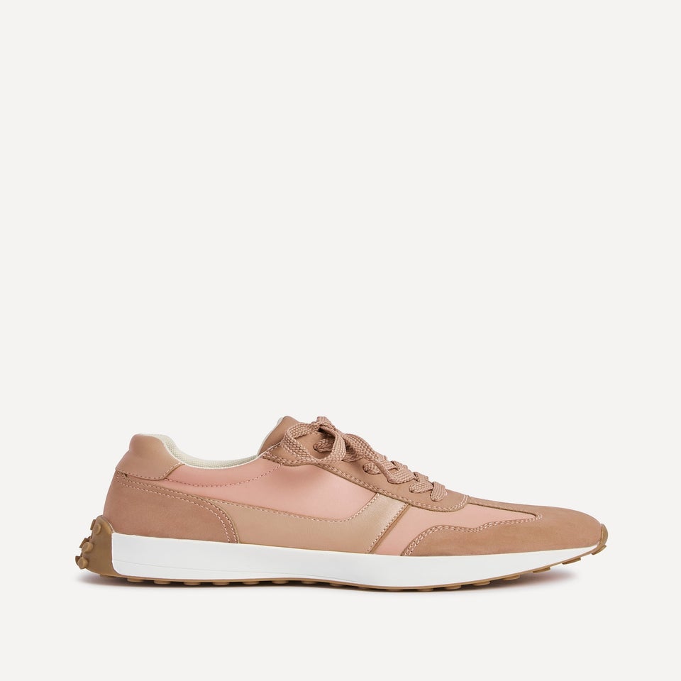 Linzi Hustle Dusky Pink Suede Mix Sports Trainers