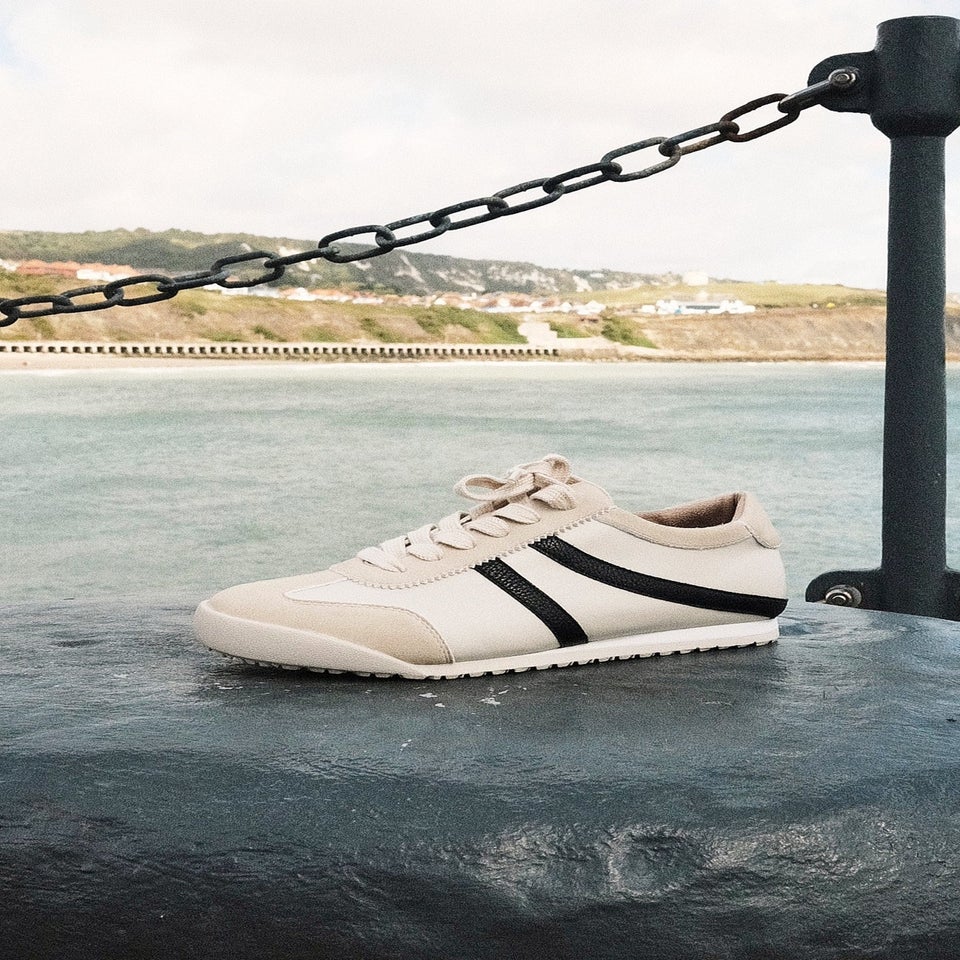 Linzi Strike Beige Retro Style Trainers