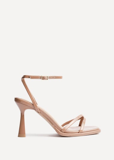 Linzi Verve Nude Faux Leather Crossover Stiletto Heel
