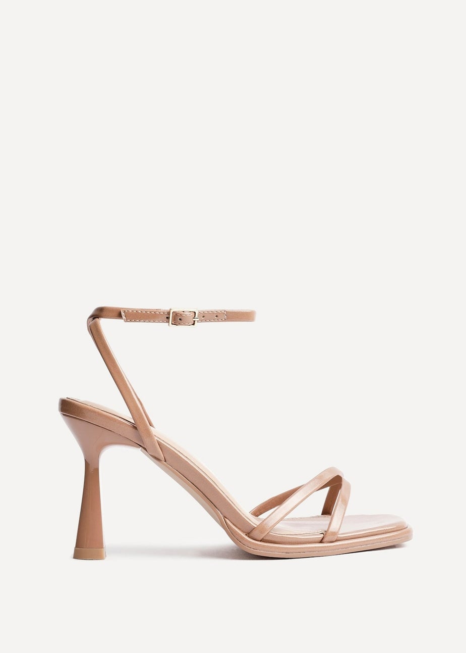 Linzi Verve Nude Faux Leather Crossover Stiletto Heel