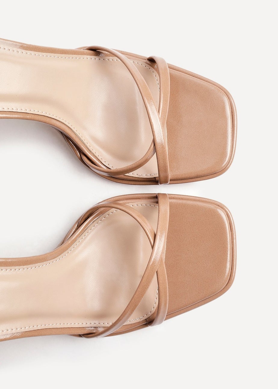 Linzi Verve Nude Faux Leather Crossover Stiletto Heel