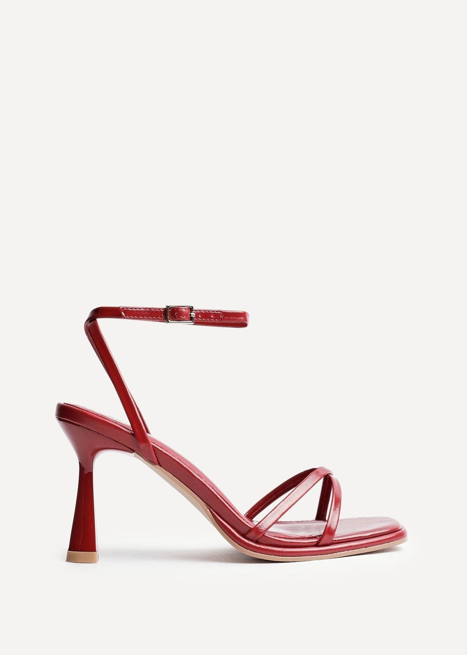 Linzi Verve Red Faux Leather Crossover Stiletto Heel