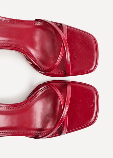 Linzi Verve Red Faux Leather Crossover Stiletto Heel