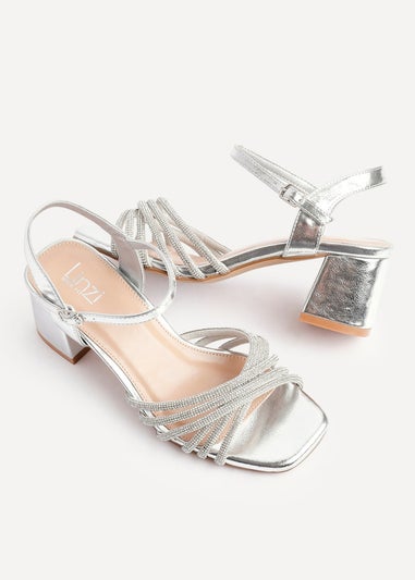 Linzi Strictly Wide Fit Silver Block Heel