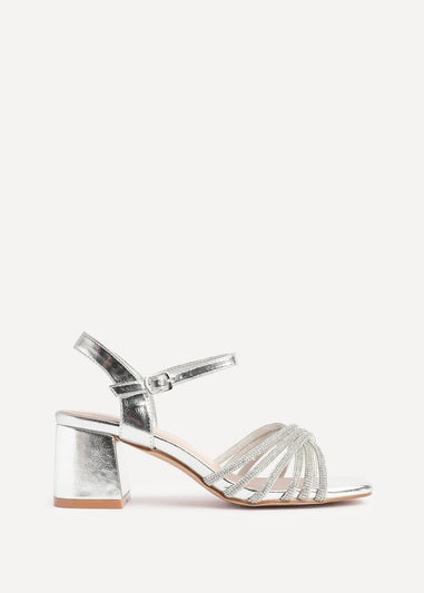 Linzi Strictly Wide Fit Silver Block Heel