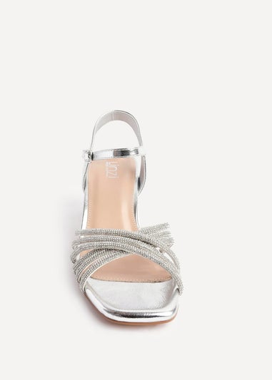 Linzi Strictly Wide Fit Silver Block Heel