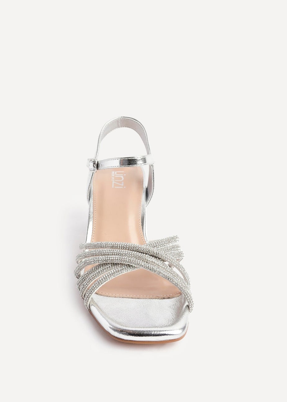 Linzi Strictly Wide Fit Silver Block Heel