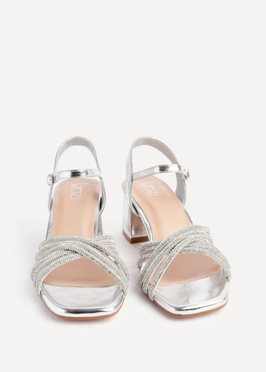 Linzi Strictly Wide Fit Silver Block Heel
