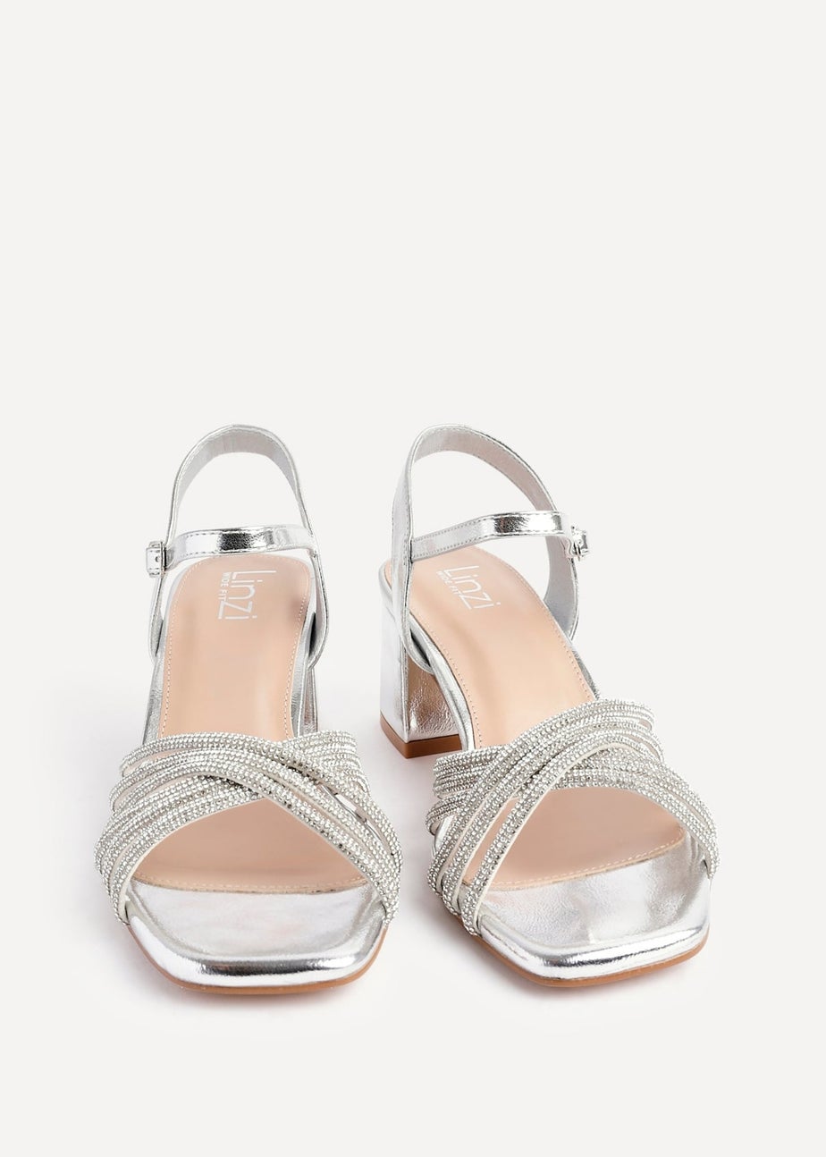 Linzi Strictly Wide Fit Silver Block Heel