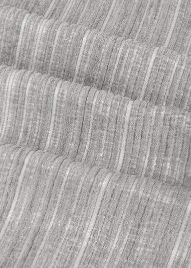 Paoletti Jupiter Chenille Jacquard Eyelet Curtain Pair Silver