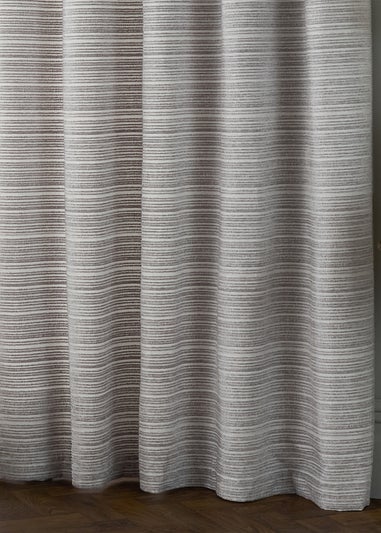 Paoletti Jupiter Chenille Jacquard Eyelet Curtain Pair Silver