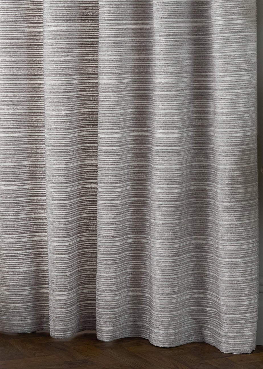 Paoletti Jupiter Chenille Jacquard Eyelet Curtain Pair Silver