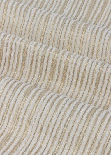 Paoletti Jupiter Chenille Jacquard Eyelet Curtain Pair Ivory/Gold