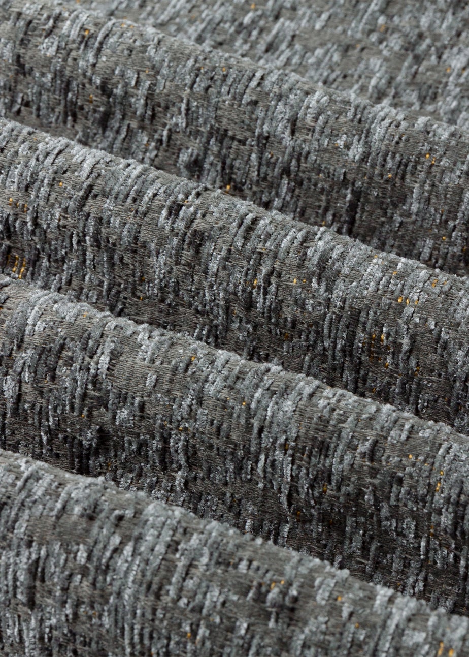 Paoletti Galaxy Chenille Room Darkening Eyelet Curtain Pair Charcoal