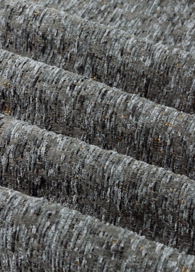 Paoletti Galaxy Chenille Room Darkening Eyelet Curtain Pair Charcoal