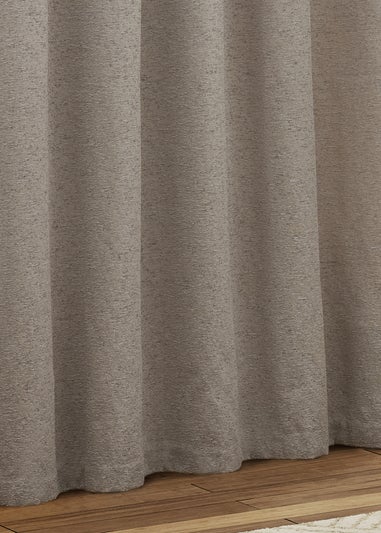 Paoletti Galaxy Chenille Room Darkening Eyelet Curtain Pair Silver