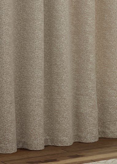 Paoletti Galaxy Chenille Room Darkening Eyelet Curtain Pair Ivory