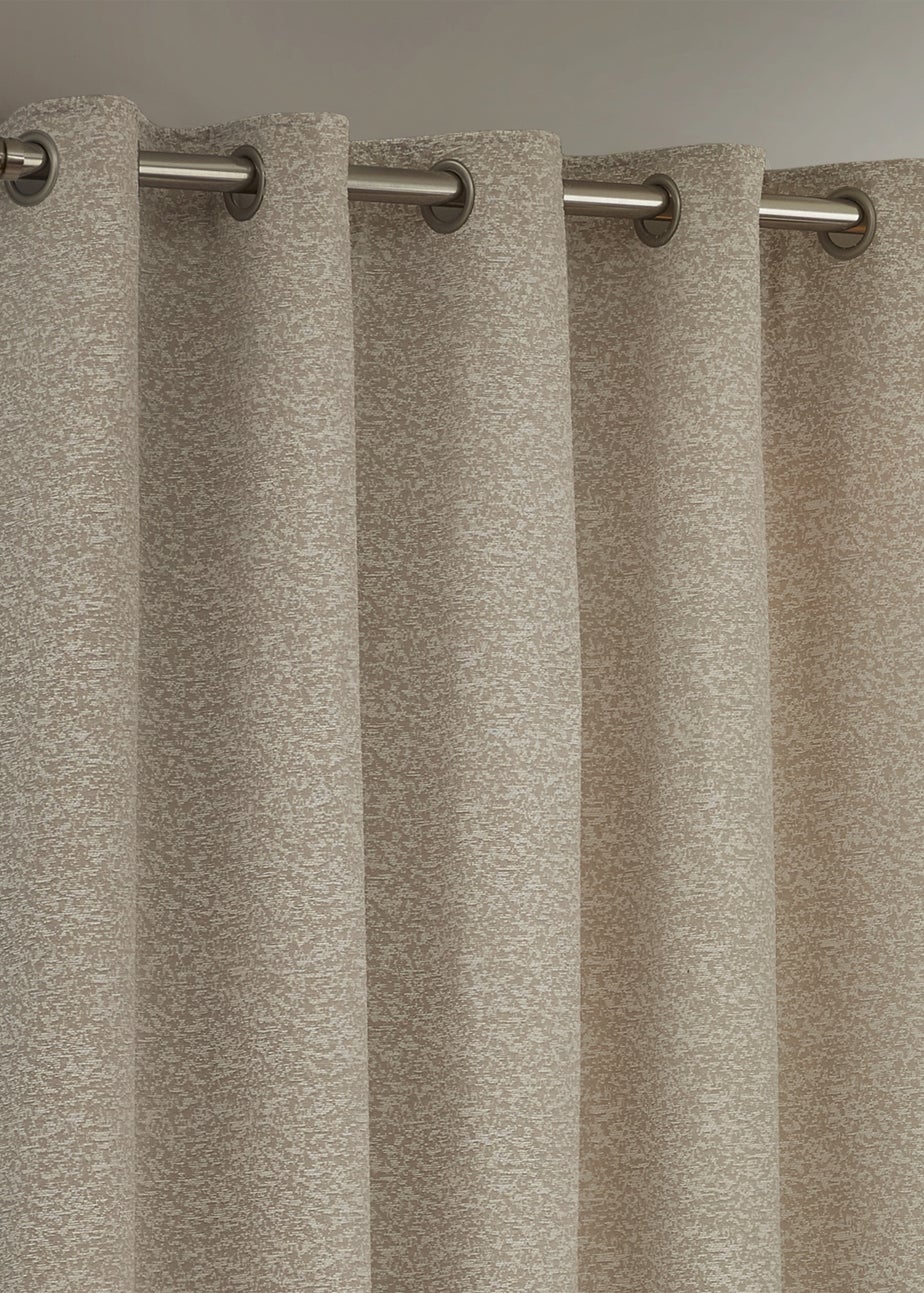 Paoletti Galaxy Chenille Room Darkening Eyelet Curtain Pair Ivory